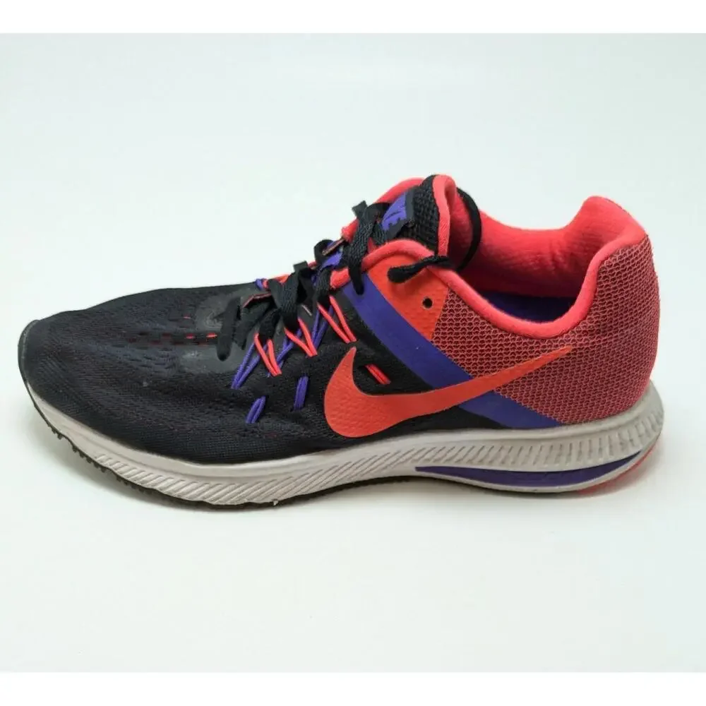 Womens Nike Zoom Winflo 2 Black Red Athletic‎ Running Shoes 807279-006 Size 9.5